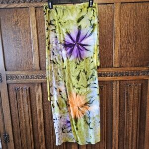 Vintage 90s Neelam Tie-Dye Wrap Skirt
